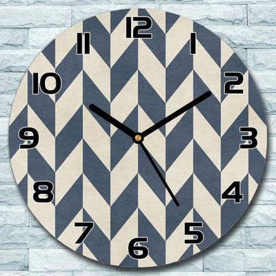 Coloray Wandklok - Geometrische pijlen Glazen Wandklok - 30fi cm - Marine Wandklok - Wandklok Ronde - Wandklok Modern - Wandklok Keuken - Stille Wandklok
