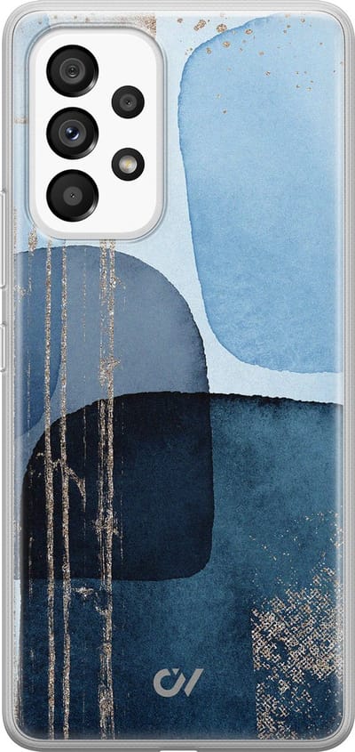 Hoesje geschikt voor Samsung Galaxy A53 hoesje - Blue Abstract Shapes - - Blauw - - Casevibes