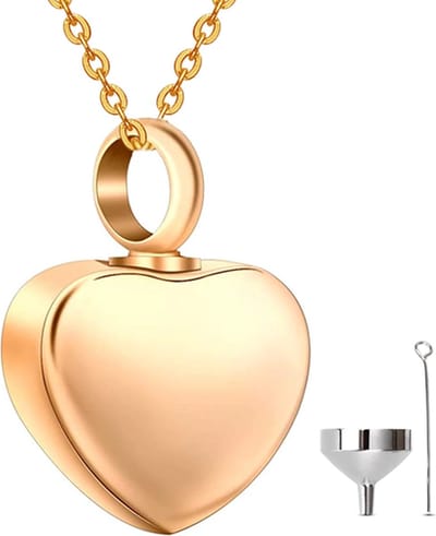 Luxe Ashanger - met Ketting - Voor As, Haren of Parfum - Assieraad - As Ketting - Gedenksieraad - Urn - Incl. As vuller en Opbergzakje - Heart of Gold