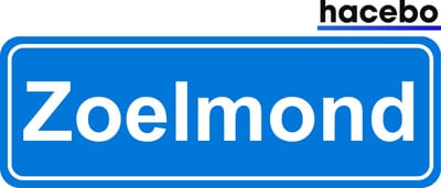 Hacebo - Plaatsnaam Sticker - 29x10 CM - Zoelmond sticker - Verkeersborden sticker - grappige cadeaus - Zoelmond