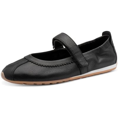 Tamaris dames leren ballerina 1-22145-46-001 damesschoenen met riempje zwart