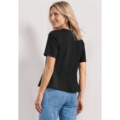 Shirt met ronde hals en volantdetail