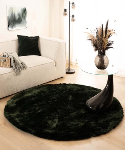 Shaggy vloerkleed rond - Spark jade 100