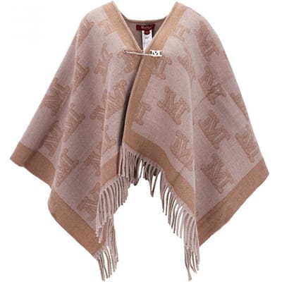 Max Mara 2426736011600 006 Frine Frine Jacquard M MonograM Franje Poncho dames S Cape 2426736011600 006 gray