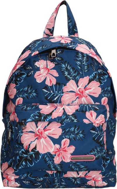 Enrico Benetti Pink Flowers Rugzak School Tas 4-7 Jaar Rugtas A4 Bloemen Blauw