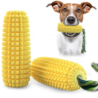 Hondenspeelgoed-maïs vorm-piepende-speelgoed-sterk rubber-voor intens kauwen-kleine en middelgrote honden-tandverzorging