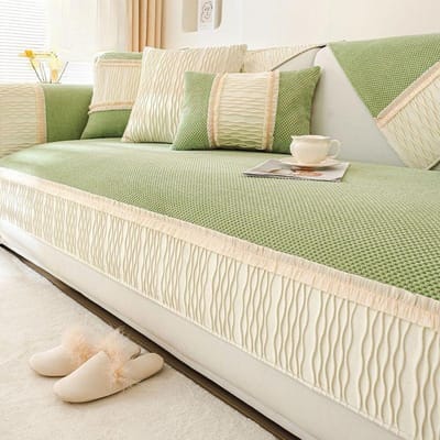 Franse Crème Stijl Bankkussen Vier Seizoenen Universeel Antislip Kussen Leren Bank All-Inclusive Geïntegreerd 70-70cm beige