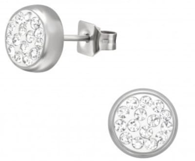 CS Joy - oorbellen - Chirurgisch staal - 7.5 mm - oorknoppen - kristal
