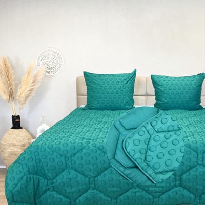 HappyBed Dekbed zonder overtrek 140x200 - Tufted - Wasbaar dekbed - Dekbed zonder hoes - Hoesloos Dekbed - Emerald Green