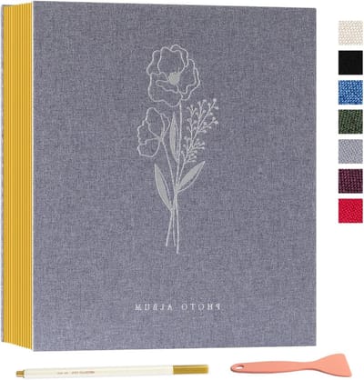 Zelfklevend Scrapbooking Fotoalbum met Pennen en Stickers - Geschikt voor 10x15 cm, 13x18 cm, A4, A5 - 40 Bladen, 80 Pagina's, Paars, Creatief en Persoonlijk Geschenk