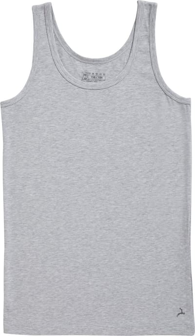Ten Cate Basics organic cotton stretch singlet grey melange voor Jongens | Maat 98/104