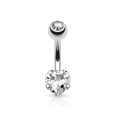 Piercing steentje hart - zilver - LMPiercings