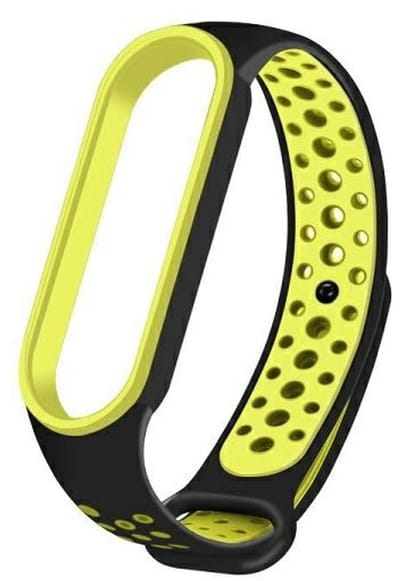 Beline Pasek Mi Band 7/6/5Czarny-Zielony/Black-Green Design