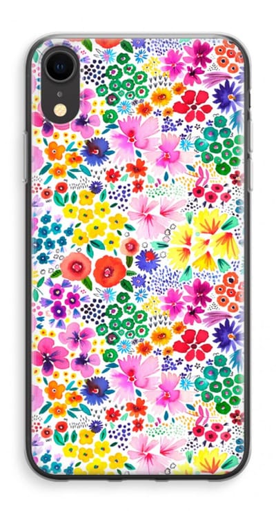 Case Company® - Hoesje geschikt voor iPhone XR hoesje - Little Flowers - Soft Cover Telefoonhoesje - Bescherming aan alle Kanten en Schermrand