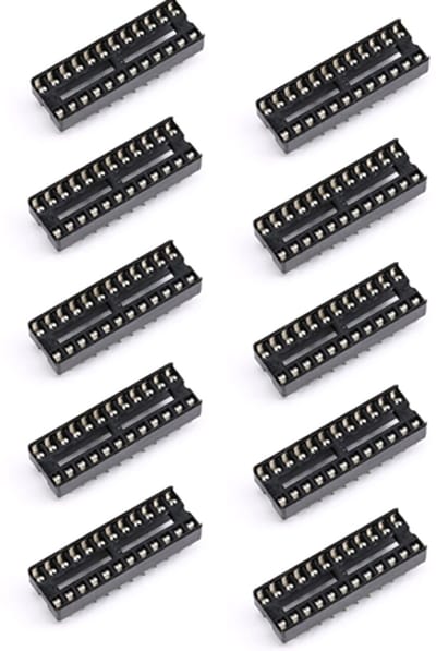 DIP socket 24 pins IC voetje 24 polig voor DIL 24 ICs 10-stuks