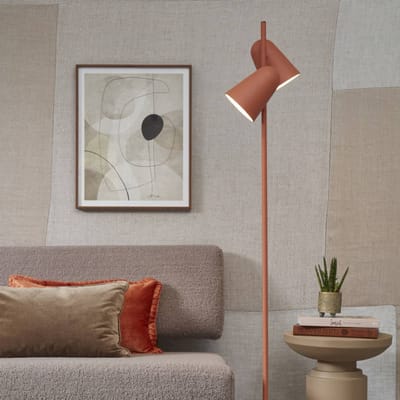 it's about RoMi Vloerlamp Salamanca - Terra - 28x28x145cm - 2L - Modern - Staande lampen voor Woonkamer - Slaapkamer