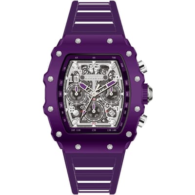 INVICTA Racing 69709 Herenhorloge - Quartz Uurwerk - Acryl met Zilveren Wijzerplaat - 43 mm