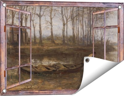 Gards Tuinposter Doorkijk De Zandschipper - Jozef Israëls - 60x40 cm - Tuindoek - Tuindecoratie - Wanddecoratie buiten - Tuinschilderij