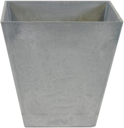 Ter Steege Bloempot/plantenpot - vierkant - kunststof - steengrijs - D30 en H30 cm