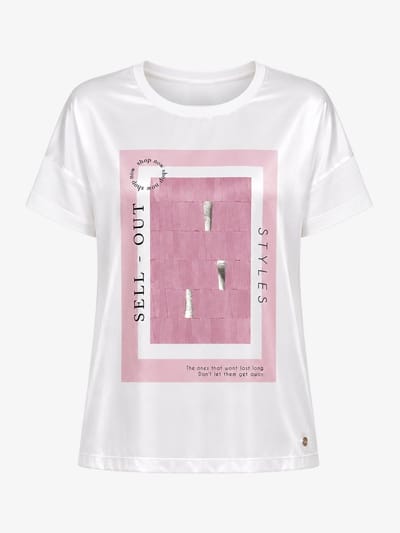 van Verla - Sellout Tshirt - Dames - Korte mouw - Ronde hals - wit / rose - Maat S
