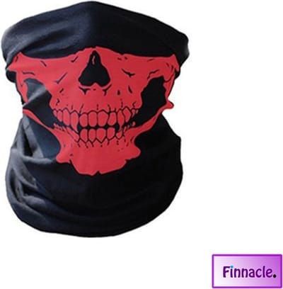 Finnacle - Balaclava Gezicht Shield Tactische Masker Rood 3D Schedel Sport Nek Warm Motor Masker Volgelaatsmasker Winddicht face shield spatmasker gezichtscherm Motorfiets Mondkap Ski Outdoor Sport