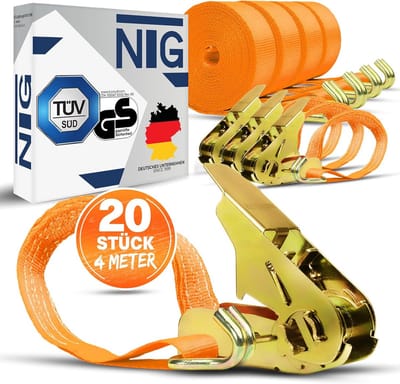 NTG 20 x 800 kg daN 4 m tension belt tension belt tension strap 2-piece, DIN