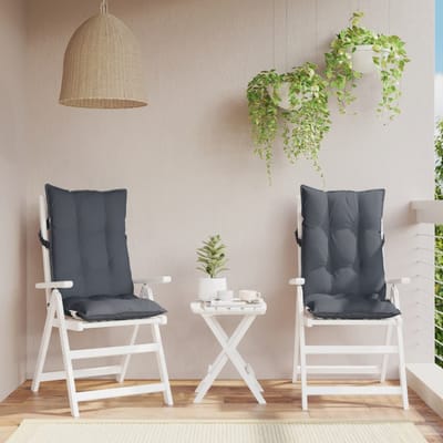 vidaXL - Stoelkussens - 2 - st - hoge - rug - oxford - stof - antracietkleurig