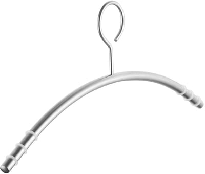 SOTECH Design kledinghanger roestvrij staal SS201 met antislipringen (oog 360 graden draaibaar, ronde buis Ø 12 mm x 433 mm, geborsteld) gesloten beugel - bescherming tegen diefstal