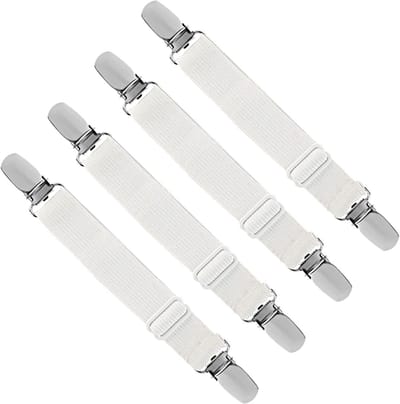 Verstelbare strijkplankspanners - 4 stuks, beddengoedspanners, strijkplankhoezen, rubberen en antibacterieel