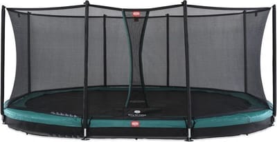 BERG Grand Favorit InGround 520 Trampoline - Safety Net Comfort - AirFlow Springdoek - Groen