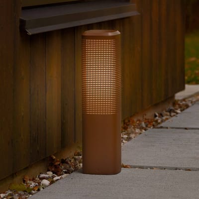 Nordlux Sokkellamp Sidara 45 Seaside, bruin, aluminium, IP44, E27