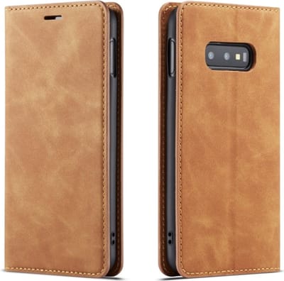 Geschikt voor Samsung Galaxy S10e Bookcase | Bruin | Pasjeshouder | Portemonnee hoesje