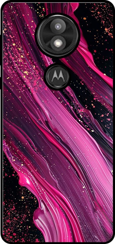 Smartphonica Telefoonhoesje Geschikt voor Motorola Moto E5 Plus met marmer opdruk - TPU backcover case marble design - Paars Roze geschikt voor Motorola Moto E5 Plus