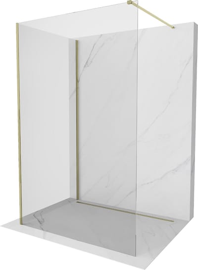 Mexen Kioto douchewand Walk-in 90 x 70 , transparant, goud - 800-090-212-50-00-070