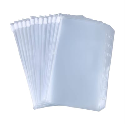 BukkitBow – Transparante A5 Ritszakjes – Waterdicht – Mappen Binders Voor 6-Rings Mappen - Set van 12 Stuks