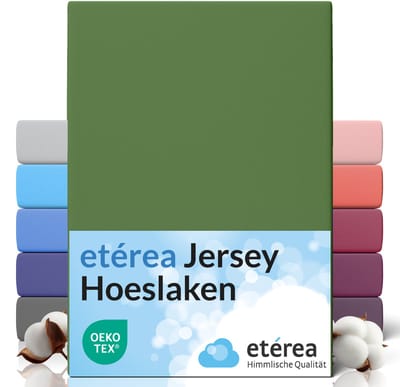 etérea Jersey Hoeslaken 90x200 - 100x200 cm Oekotex Made in Green - 100% katoen - Cactus