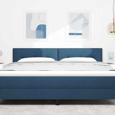 vidaXL - LED - Hoofdbord - met - LED-stripverlichting - Blauw - 180 - cm - Stof