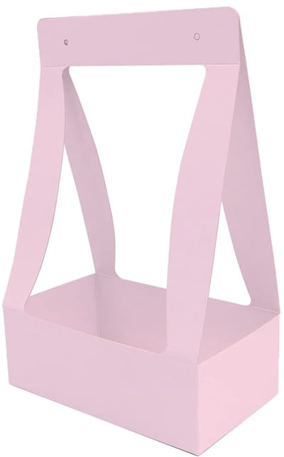 Dailygoods- Bloemenzakken 5 Stuks - Waterdichte Papieren Draagtassen - Roze - Handvat - 33 x 20,5 x 12 cm - Voor Verjaardag/Bruiloft - Geschenkzak