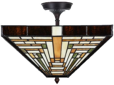 Tiffany Verlengde Plafonnière Rising Sun - Art Deco Trade