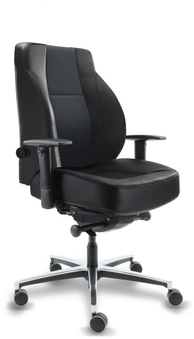 Workliving Delta-3 Compact Mirage en Leer - Ergonomische 24-uurs Bureaustoel