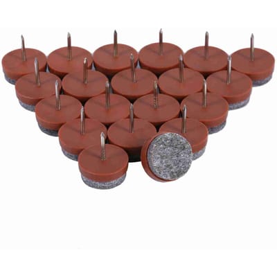Lot de 20 patins de protection en feutre pour pieds de meubles, 20 mm (marron)