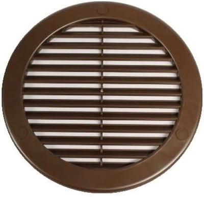Ronde Ventilatierooster ⌀ 150 mm Bruin met Insectenhor en Aansluitflens