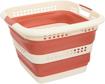 5Five Wasmand - 40L - rood - PP - opvouwbaar - 49 x 49 x 49 cm - flexibel