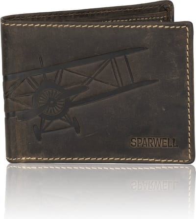 Sparwell Miles Heren Portemonnee - 100% Leer - Donker Bruin