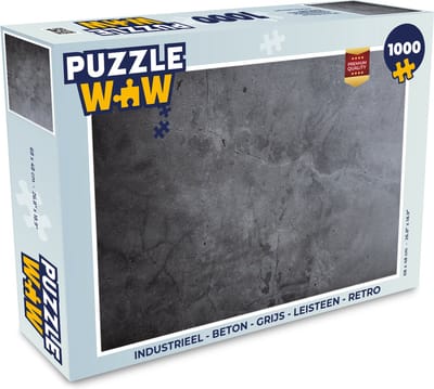 Puzzel Industrieel - Beton print - Grijs - Leisteen - Retro - Legpuzzel - Puzzel 1000 stukjes volwassenen