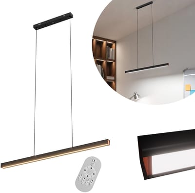 LZQ MODERNE LED PENDELLEUCHTE 36W DIMMBAR, HÖHENVERSTELLBAR HÄNGELEUCHTE HÄNGELAMPE MIT FERNBEDIENUNG, LINEARE DESIGN ESSZIMMERLAMPE DECKENLAMPE FÜR WOHNZIMMER, KÜCHE, SCHLAFZIMMER, BÜRO