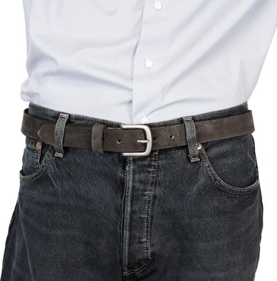 Leren Riem Matzwart Van 3 cm Breed - Dames Riem Of Heren Riem - Maat 115 (Taille tot 100 cm)