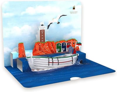 Grote Pop-up Verjaardagskaart Zee & Kust - 3D Wenskaart met Inlegvel en Envelop
