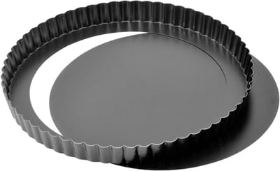 EXCITAT Taartvorm 28 cm - met uitneembare bodem - antiaanbaklaag - klaar om te eten - egale kleuring - zwart