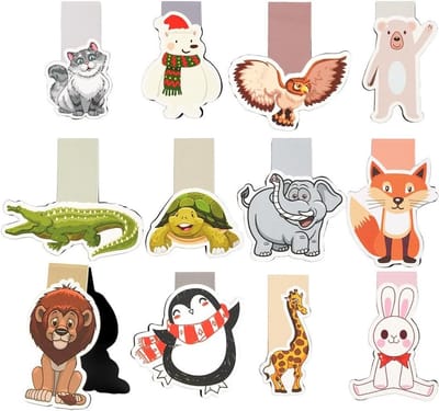 Magnetische Boekenleggers voor Kinderen en Volwassenen, 12 Dieren Boekenleggers voor Onderwijs en Lezen, Ideaal voor Studenten en Boekliefhebbers